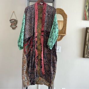 Silky Lightweight Patchwork Kimono